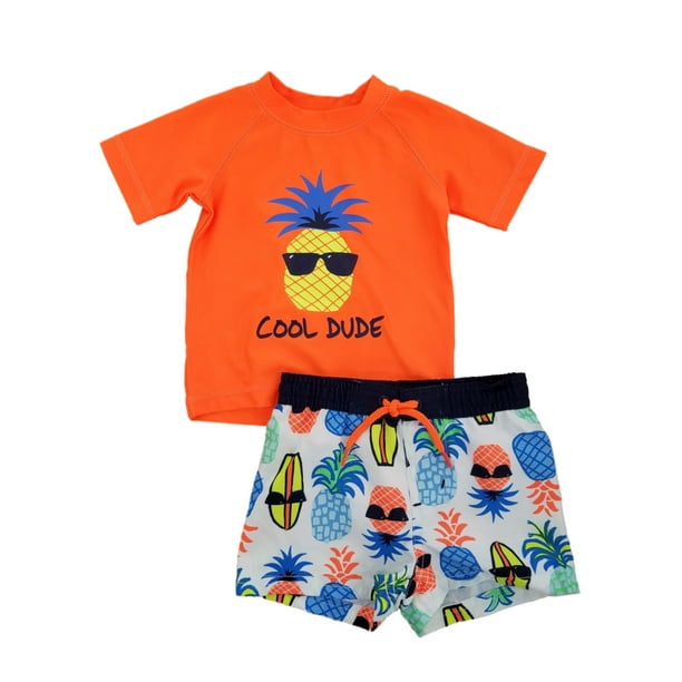 FullBo Cool Pineapple Skull Sunglasses Little Boys Short Swim Trunks Quick Dry Beach Shorts 